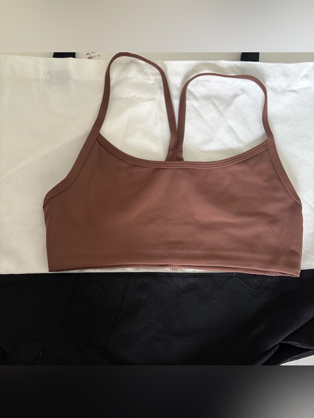 Vuori Mauve Brown Minimalist Strappy Sports Bralette
